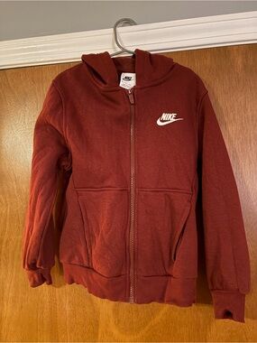 Nike Kids Maroon Zip-Up Hoodie Jacket